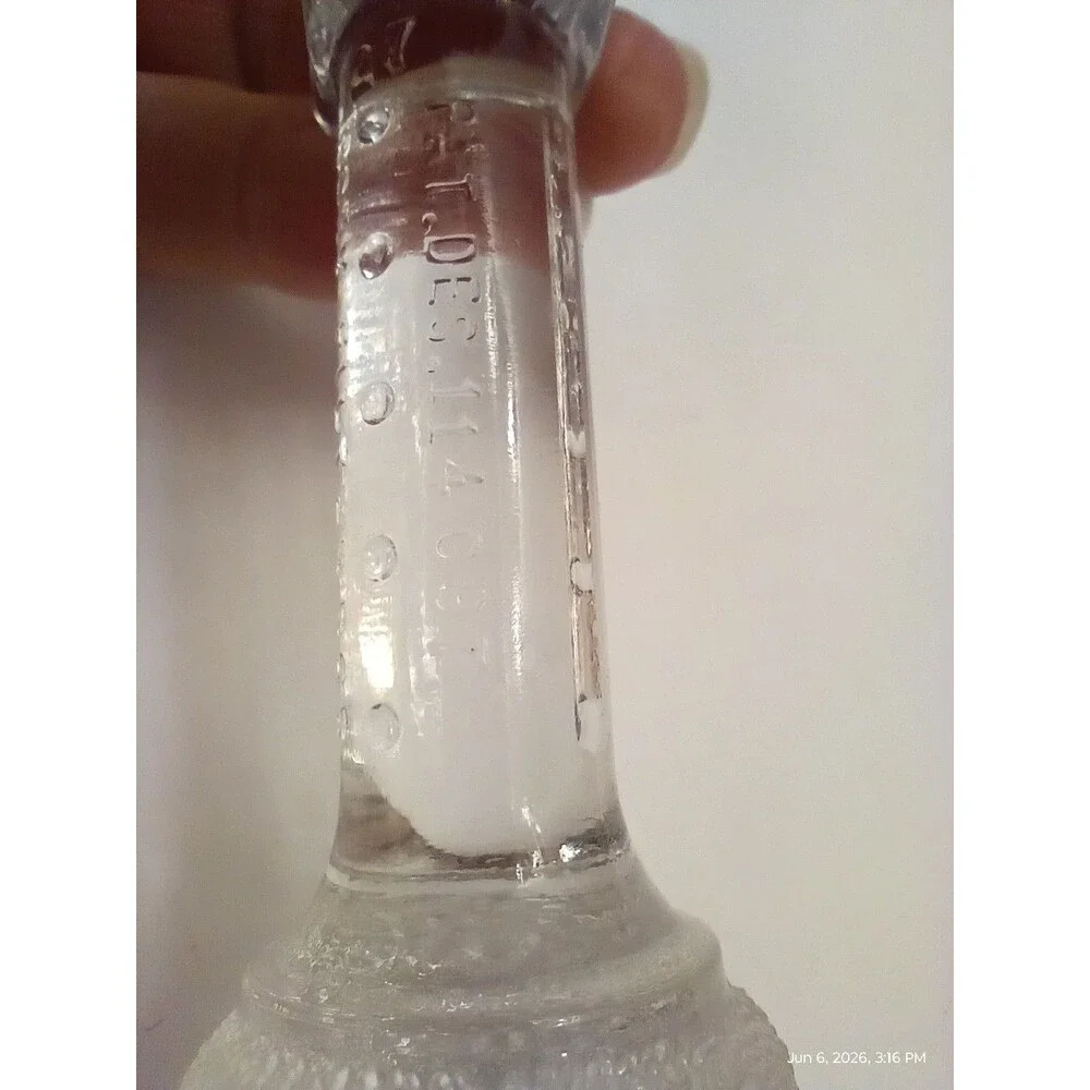 Clear GLASS COFFEE FILTER  w/ Textured Bulb Section,  6 in Long. Beautiful!